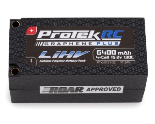 Picture of ProTek RC 4S 130C Low IR Si-Graphene+ HV Shorty LiPo Battery (15.2V/6400mAh) w/5mm Connector (ROAR Approved)