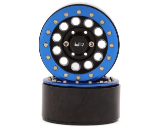 Picture of Yeah Racing 1.9" Aluminum F-RG Beadlock Wheels w/12mm Hex (Black/Blue) (2)