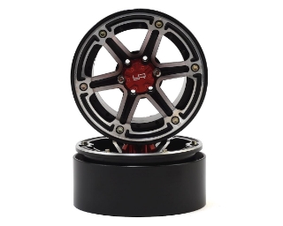 Picture of Yeah Racing 2.2 Aluminum CNC 6 Spoke Beadlock Wheel w/Hub (2) (Black)