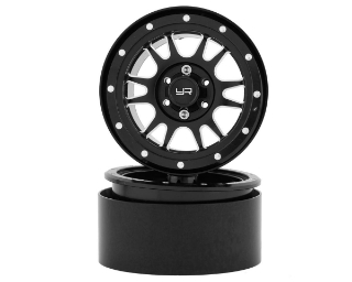 Picture of Yeah Racing 2.2" Aluminum 12-Spoke Beadlock Wheels w/12mm Hex (Black) (2)