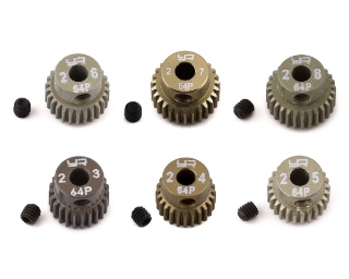 Picture of Yeah Racing Hard Coated 64P Aluminum Pinion Gear Set (23, 24 25, 26, 27, 28T)