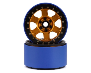 Picture of SSD RC Challenger PL 2.2" Beadlock Crawler Wheels (Gold/Black) (2)