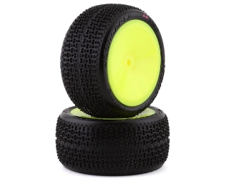 Picture of JConcepts Twin Pins 2.2" Pre-Mounted Rear Buggy Carpet Tires (Yellow) (2) (Pink)