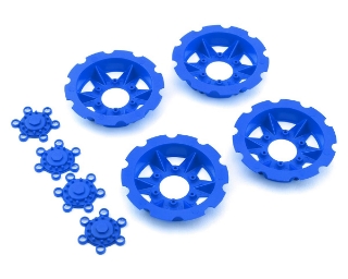 Picture of JConcepts "Tracker" Monster Truck Wheel Mock Beadlock Rings (Blue) (4)