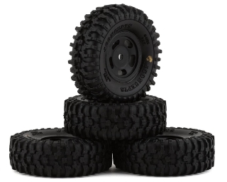 Picture of JConcepts SCX24 1.0" Tusk Pre-Mounted Tires w/Glide 5 Wheels (4) (Black) (Gold)