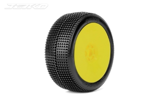 Picture of JetKO Tires Sting 1/8 Buggy Tires Mounted on Yellow Dish Rims, Medium Soft (2)