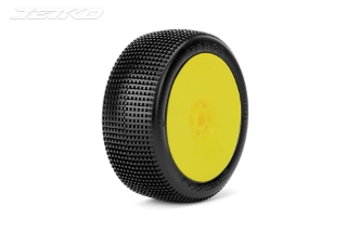 Picture of JetKO Tires Sting 1/8 Buggy Tires Mounted on Yellow Dish Rims, Ultra Soft (2)