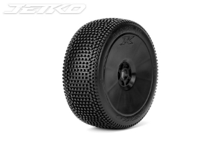 Picture of JetKO Tires Block In 1/8 Buggy Tires Mounted on Black Dish Rims, Super Soft (2)