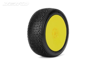 Picture of JetKO Tires Block In 1/8 Buggy Tires Mounted on Yellow Dish Rims, Medium Soft (2)