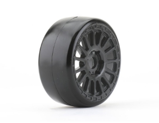 Picture of JetKO Tires 1/8 GT Buster Tires Mounted on Black Radial Rims, Medium Soft, Belted (2)