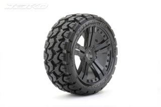 Picture of JetKO Tires 1/8 Buggy Tomahawk Tires Mounted on Black Claw Rims, Medium Soft, Belted (2)