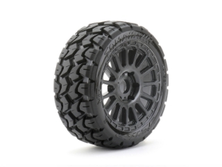Picture of JetKO Tires 1/8 Buggy Tomahawk Tires Mounted on Black Radial Rims, Medium Soft, Belted (2)