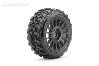 Picture of JetKO Tires 1/8 Buggy King Cobra Tires Mounted on Black Radial Rims, Medium Soft, Belted (2)