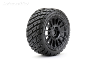 Picture of JetKO Tires 1/8 Buggy Rockform Tires Mounted on Black Radia Rims, Medium Soft, Belted (2)
