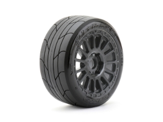 Picture of JetKO Tires 1/8 Buggy Super Sonic Tires Mounted on Black Radial Rims, Medium Soft, Belted (2)