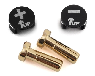 Picture of 1UP Racing LowPro Bullet Plug Grips w/4mm Bullets (Black/Black)
