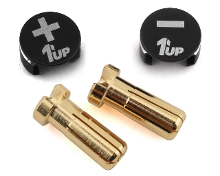 Picture of 1UP Racing LowPro Bullet Plug Grips w/5mm Bullets (Black/Black)