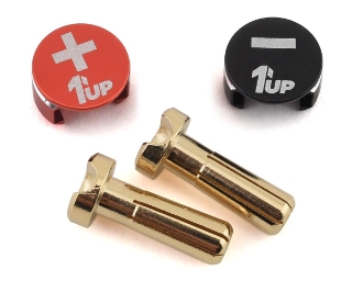Picture of 1UP Racing LowPro Bullet Plug Grips w/4mm Bullets (Black/Red)