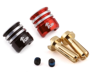 Picture of 1UP Racing Heatsink Bullet Plug Grips w/4mm Bullets (Black/Red)