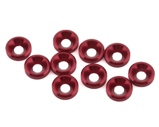 Picture of 1UP Racing 3mm Countersunk Washers (Red) (10)