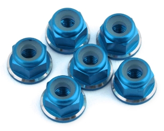 Picture of 1UP Racing 3mm Aluminum Flanged Locknuts w/Chamfered Finish (Blue) (6)