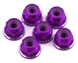 Picture of 1UP Racing 3mm Aluminum Flanged Locknuts w/Chamfered Finish (Purple) (6)