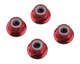 Picture of 1UP Racing 4mm Serrated Aluminum Locknuts (Red) (4)