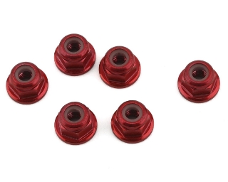 Picture of 1UP Racing 3mm Aluminum Flanged Locknuts (Red) (6)