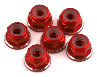 Picture of 1UP Racing 3mm Aluminum Flanged Locknuts w/Chamfered Finish (Red) (6)