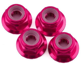 Picture of 1UP Racing 4mm Serrated Aluminum Locknuts (Pink) (4)