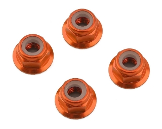 Picture of 1UP Racing 4mm Serrated Aluminum Locknuts (Orange) (4)