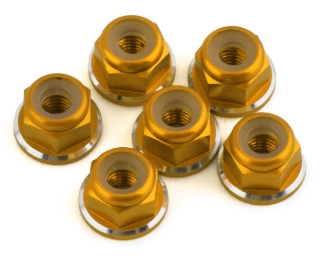 Picture of 1UP Racing 3mm Aluminum Flanged Locknuts w/Chamfered Finish (Gold) (6)