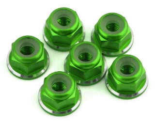 Picture of 1UP Racing 3mm Aluminum Flanged Locknuts w/Chamfered Finish (Green) (6)