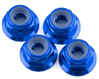 Picture of 1UP Racing 4mm Serrated Aluminum Locknuts (Dark Blue) (4)
