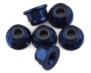 Picture of 1UP Racing 3mm Aluminum Flanged Locknuts (Dark Blue) (6)