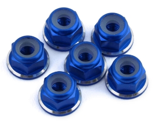 Picture of 1UP Racing 3mm Aluminum Flanged Locknuts w/Chamfered Finish (Dark Blue) (6)