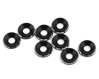 Picture of 1UP Racing 3mm LowPro Countersunk Washers (Black Shine) (8)