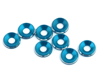 Picture of 1UP Racing 3mm LowPro Countersunk Washers (Bright Blue Shine) (8)