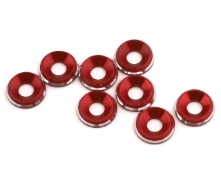 Picture of 1UP Racing 3mm LowPro Countersunk Washers (Red Shine) (8)