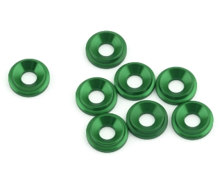 Picture of 1UP Racing 3mm LowPro Countersunk Washers (Green) (8)