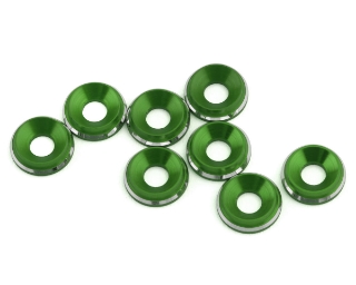 Picture of 1UP Racing 3mm LowPro Countersunk Washers (Green Shine) (8)