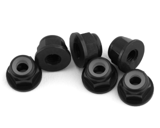 Picture of 1UP Racing 3mm Aluminum Flanged Locknuts (Black) (6)