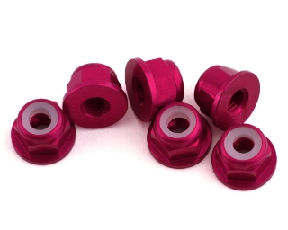 Picture of 1UP Racing 3mm Aluminum Flanged Locknuts (Hot Pink) (6)