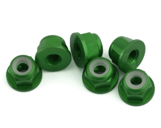 Picture of 1UP Racing 3mm Aluminum Flanged Locknuts (Green) (6)