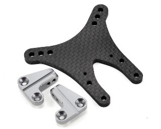 Picture of ST Racing Concepts DEX210 4mm Graphite Front Shock Tower w/Aluminum Standoff (Gun Metal)
