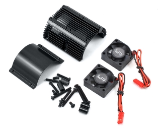 Picture of Yeah Racing 1/8 Twin Fan Aluminum Heat Sink w/2 Fans (Black) (40.8mm diameter)