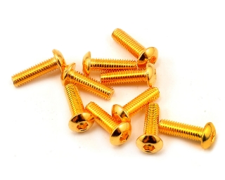 Picture of Yeah Racing 3x10mm 24K Gold Coated 12.9 Grade Steel Button Head Hex Screw (10)