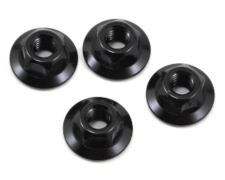 Picture of JConcepts 4mm Large Flange Serrated Locking Wheel Nut Set (Black) (4)