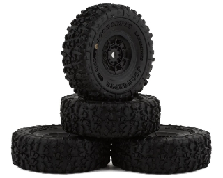 Picture of JConcepts Landmines 1.0" Pre-Mounted Tires w/Hazard Wheel (Black) (4) (Gold)