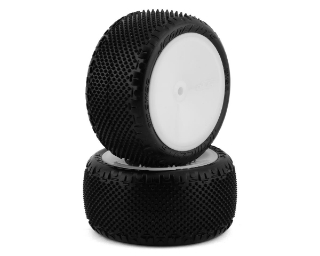 Picture of JConcepts Pin Swag 2.2" Pre-Mounted Rear Buggy Carpet Tires (White) (2) (Pink)